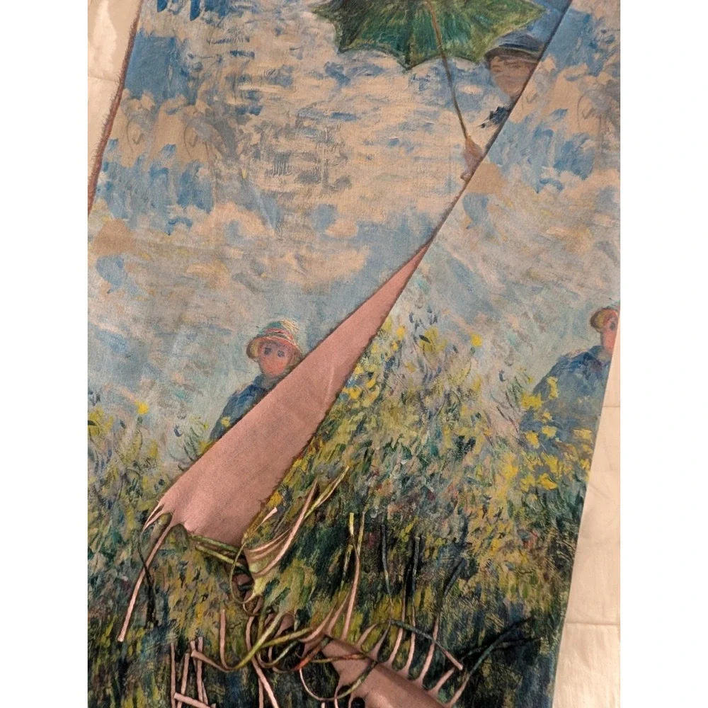 Soft Silk High Quality Scarf Madame Monet & Her Son‎ Print From USA Seller Gift